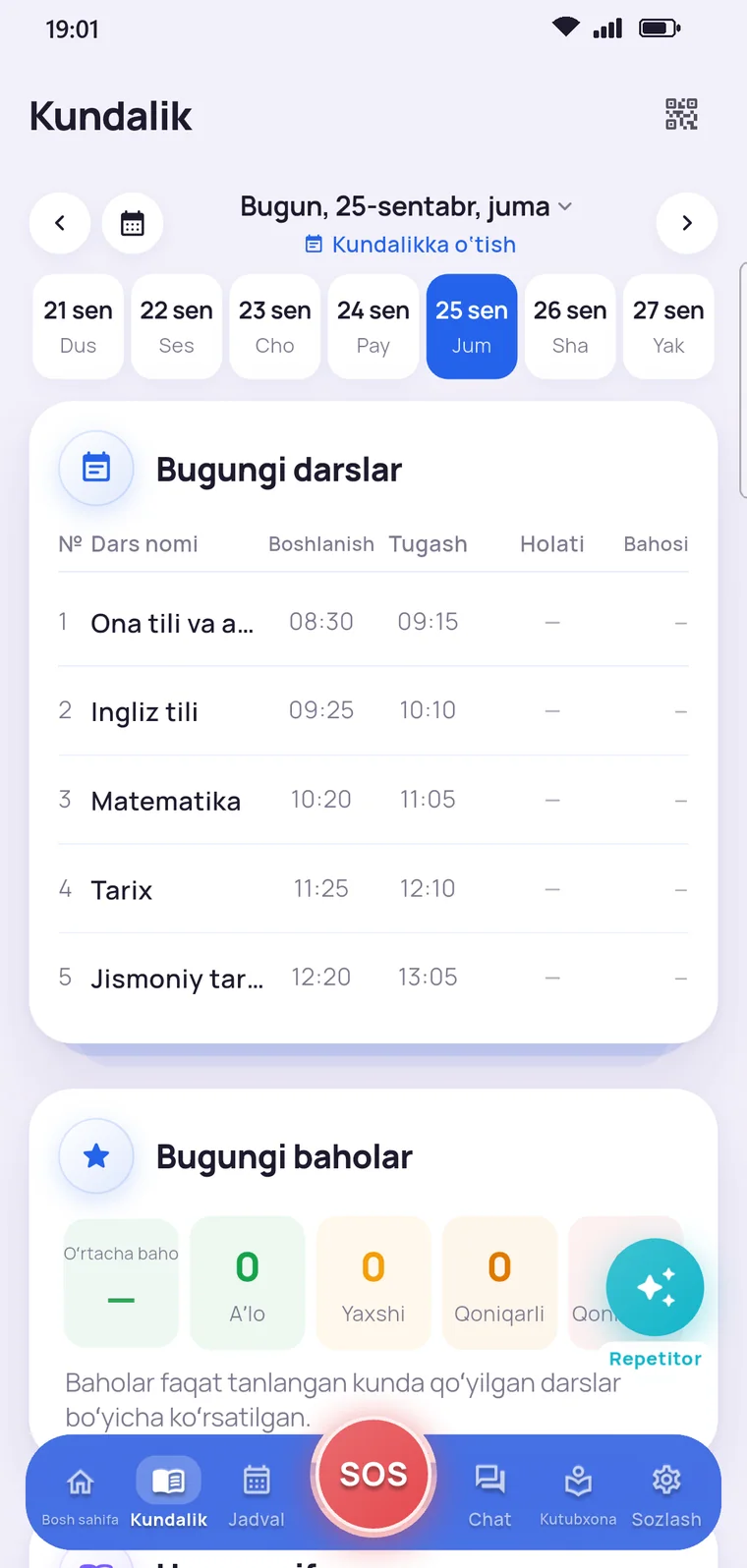 Oʻquvchi ilovasi: kundalik