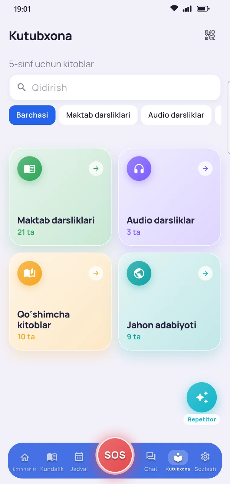 Oʻquvchi ilovasi: kutubxona